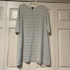 Gentle Fawn Etienne 3/4 Sleeve T-Shirt Dress Gray Charcoal Speckle Striped S NWT